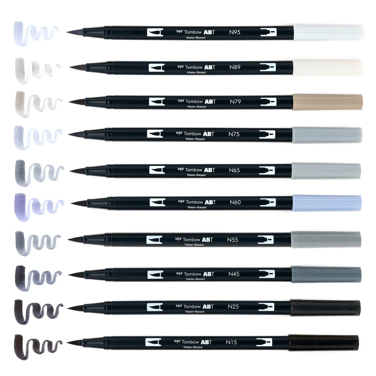 Dual Brush Pen Art Markers, Grayscale, 10-Pack - Image 5