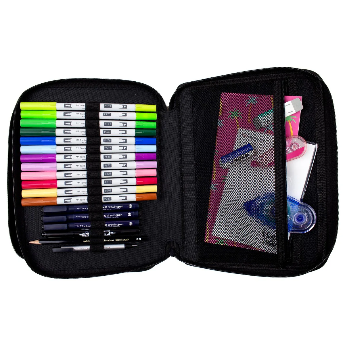 Tombow Zippered Marker Storage Case, Black - Image 6